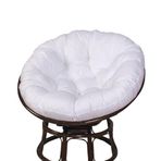 Salıncak Koltuk Minderi Sandalye Minderi, Yıkanabilir Salıncak Rattan Sandalye Minderi, Büyük Boy Yuvarlak Minder Kalın Rahat Ped (Sandalye Dahil Değildir) (Boyut: 140x140 cm/55x55in, Renk: Beyaz)