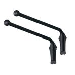 Salıncak kolu perde çubuğu seti, ön kapı için, ağır hizmet tipi metal çubuk, klasik kapaklı 25 mm çaplı pencere teşhir standı, kendin yap ev dekorasyonu için, siyah, 120 cm