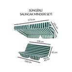Salıncak Minder Seti Tenteli Salıncak Minder Seti Yeşil Beyaz 2 Kişilik Süngerli Işbir Gri Sünger Yeşil - Beyaz