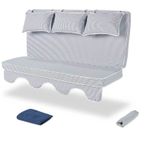 Salincak Minder Takimi 3 Kisilik (Sungerli) - Minder: Lacivert Cizgili Tente: Lacivert - Salvia