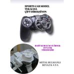 Salıncak Ps4 Dualshock Mini Direksiyon Beyaz (Sport Car Model) Metal Rulmanlı