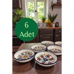 Salizera 6 Adet Çini Motifli Seramik 13 Cm Kahvaltılık Çerezlik Hediyelik Kase Takımı
