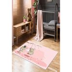 Sallanan Ayılı Dijital Baskı Kaymaz Taban Leke Tutmaz Bebek Ve Çocuk Odası Halı 519 inci?-519, Pudra, 120 x 180