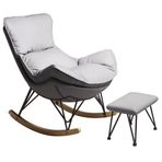 Sallanan Sandalye Orta Yüzyıl Dinlenme Sandalyeleri Koltuk Tekli Kanepe Koltuk Koltuk, Yatak Odası, Balkon, Oturma Odası için Yatırılabilir Video Sandalye Tembel Kanepe,Gray a With Footrest-One Size