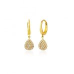 Sallantılı Altın Damla Küpe 14k Gold