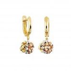 Sallantılı Altın Dorika Küpe 14k Gold Tricolor