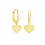 Sallantılı Altın Kalp Küpe 14k Gold Taşsız