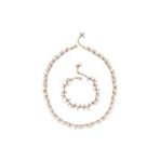Sallantılı Doğal İnci Kolye Bileklik İkili Set (Rose)