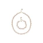 Sallantılı Doğal Kültür İncisi Kolye Bileklik İkili Set (Rose)