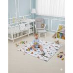 Sallhome Baby Textile Araba Desenli Oyun Halısı Yumuşak Pamuklu, Unisex - Çok Renkli - 100 x 100 cm
