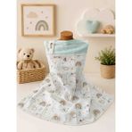 Sallhome Baby Textile Sallhome Baby Gökkuşağı Desenli Müslin Emzirme Önlüğü – Dantelli ve Ayarlanabilir Boyun Askılı - 001 - Beyaz - 0 - 1 Ay