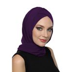Şallı Takmatik Sade Mor Hazır Türban Tesettür Bone Namaz Örtüsü