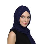 Şallı Takmatik Taşlı Lacivert Hazır Türban Tesettür Bone Namaz Örtüsü