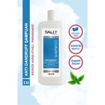Sally Anti-Dandruff Kepekli Saçlar İçin Menthol Keratin Kepeğe Karşı Etkili Profesyonel Şampuan 1 LT