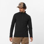 Salomon Essential Lightwarm Siyah Tam Fermuar Erkek Polar