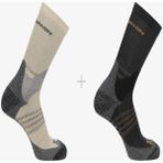 Salomon LC2083100 X Ultra Access Crew 2 Pack Çorap - Gri/Krem - Siyah
