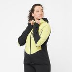 Salomon Outline Warm Hybrid Sarı Siyah Tam Fermuar Kadın Polar