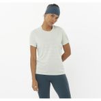 Salomon SENSE AERO Kadın Koşu Tişört MISTY BLUE WHITE LC2337600 - Yeşil