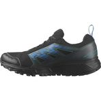 Salomon Wander Gore-Tex erkek parkur koşu ve yürüyüş ayakkabısı, dış mekan için hazır, sönümleme sayesinde konfor, Black Darkest Spruce Ibiza Blue, 41 1/3 EU