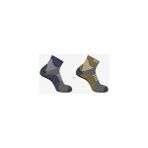 Salomon x Ultra Access Quarter 2 R+L Kısa Çorap - 38 / 36 - Yeşil - Gri - Yeşil - Gri / 38 / 36