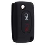SALPIE Anahtar Kılıfı Anahtarlık CITROEN C2 C4 C4 C5 PICASSO 2 Butonlar PEUGEOT 107 206 207 307 308 406 407 Uzaktan Kumanda (Siyah, Silikon Kapak)