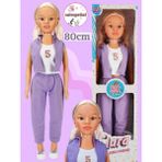 Salsepetial Büyük Boy Et Bebek 80 cm Yürüyüş Arkadaşım Clara Bebek 80 cm Oyuncak Bebek - Mor