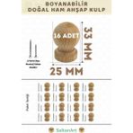 SaltanArt Ahşap Kulp Lüks Country Mutfak Mobilya Dolap Çekmece Kulbu - Mini Top 16 Adet - Ahşap Rengi