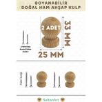 SaltanArt Ahşap Kulp Lüks Country Mutfak Mobilya Dolap Çekmece Kulbu - Mini Top 2 Adet - Ahşap Rengi
