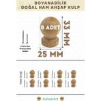 SaltanArt Ahşap Kulp Lüks Country Mutfak Mobilya Dolap Çekmece Kulbu - Mini Top 8 Adet - Ahşap Rengi