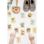 SaltanArt Hayvanları Öğreniyorum Ahşap Eşleştirme Kartları Hafıza Zeka Oyunu Ahşap Eğitici Puzzle Montessori, Waldorf, Reggio Emilia Modellerine Uygun - Renkli
