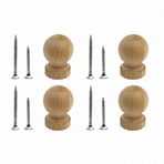 SaltanArt Naturel Doğal Ahşap Dolap Mobilya Çocuk Odası Mutfak Kapı Çekmece Kulpu (Mini Top, Adet, 4)