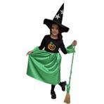 Saltare Kız Çocuk Halloween Yeşil Siyah Cadı Elbise Kostüm Fuuny Spooky Cadılar Bayramı - 3 - 4 Yaş - Siyah - Yeşil