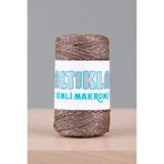 SALTIKLAR Makrome Ipi Simli 100gr 3mm - Premium Simli Makrome Ipi Kahverengi Sg-2080