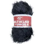 Saltıklar Siyah Yumoş Sakallı El Örgü İpi Yünü