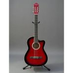 Salvador YNK2003 Ceq Elektro Klasik Gitar Kesik Kasa Cutaway Sap Ayarlı Pedli Kılıf Hediye - Bordo