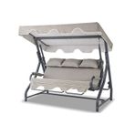 Salvia 3 Kişilik Bahçe Balkon Salıncağı - Kırçıllı Gri Kırçıllı Gri