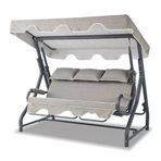 Salvia 3 Kişilik Bahçe Balkon Salıncağı - Kırçıllı Gri