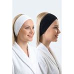Salvia Dione %100 Pamuk Makyaj Saç Bandı Cilt Bakımı SPA Spor Yoga İçin Cırt Cırtlı Kafa Bandı 2 Adet
