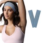 SALVIA DIONE 2' Li Spor Saç Bantları - Elastik Kaymaz İnce Saç Ter Kafa Bandı Bandana, Kadın & Erkek Koşu Fitness Yoga Pilates Makyaj Yüz Yıkama Atletik Egzersiz 2' Li Saç Bandı Seti (Açık Mavi)
