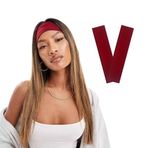 SALVIA DIONE 2' Li Spor Saç Bantları - Elastik Kaymaz İnce Saç Ter Kafa Bandı Bandana, Kadın & Erkek Koşu Fitness Yoga Pilates Makyaj Yüz Yıkama Atletik Egzersiz 2' Li Saç Bandı Seti (Bordo)