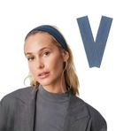 SALVIA DIONE 2' Li Spor Saç Bantları - Elastik Kaymaz İnce Saç Ter Kafa Bandı Bandana, Kadın & Erkek Koşu Fitness Yoga Pilates Makyaj Yüz Yıkama Atletik Egzersiz 2' Li Saç Bandı Seti (İndigo Melanj)