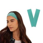 SALVIA DIONE 2' Li Spor Saç Bantları - Elastik Kaymaz İnce Saç Ter Kafa Bandı Bandana, Kadın & Erkek Koşu Fitness Yoga Pilates Makyaj Yüz Yıkama Atletik Egzersiz 2' Li Saç Bandı Seti (Turkuaz)