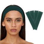 SALVIA DIONE 4'lü Saç Bandı - Elastik Kaymaz İnce Esnek Pamuk Emici Kadın Saç Bandı Bandana, Unisex Spa Koşu Dans Yoga Pilates Bisiklet Fitness Saç Ter Bandı 4'lü Kafabandı Seti (Koyu Yeşil)