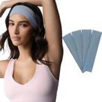 SALVIA DIONE 4'lü Spor Saç Bantları - Elastik Kaymaz İnce Saç Ter Kafa Bandı Bandana, Kadın & Erkek Koşu Fitness Yoga Pilates Makyaj Yüz Yıkama Atletik Egzersiz 4'lü Saç Bandı Bandana Seti (Açık Mavi)