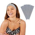 SALVIA DIONE 4'lü Spor Saç Bantları - Elastik Kaymaz İnce Saç Ter Kafa Bandı Bandana, Kadın & Erkek Koşu Fitness Yoga Pilates Makyaj Yüz Yıkama Atletik Egzersiz 4'lü Saç Bandı Bandana Seti (Gri Melanj)
