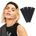 SALVIA DIONE 4'lü Spor Saç Bantları - Elastik Kaymaz İnce Saç Ter Kafa Bandı Bandana, Kadın & Erkek Koşu Fitness Yoga Pilates Makyaj Yüz Yıkama Atletik Egzersiz 4'lü Saç Bandı Bandana Seti (Siyah)