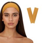 SALVIA DIONE Saç Bandı 2 li Kadın Erkek Spor Elastik Kaymaz İnce Esnek Likralı Pamuk Kadın Saç Bandı Bandana Unisex Fitness Makyaj Cilt Yüz Yoga Pilates Koşu Sporcu Saç Bandı Seti (Mango Sarısı, Standart)