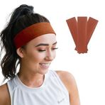 SALVIA DIONE Saç Bandı 3lü Kadın Erkek Spor Elastik Kaymaz İnce Esnek Likralı Pamuk Kadın Saç Bandı Bandana Unisex Fitness Makyaj Cilt Yüz Yoga Pilates Bisiklet Koşu Sporcu Saç Bandı Seti (Yanık Turuncu, Standart)