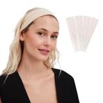 SALVIA DIONE Saç Bandı 4lü Kadın Erkek Spor Elastik Kaymaz İnce Esnek Likralı Pamuk Kadın Saç Bandı Bandana Unisex Fitness Makyaj Cilt Yüz Yoga Pilates Koşu Sporcu Saç Bandı Seti (Krem, Standart)