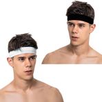 SALVIA DIONE Spor Saç Bandı 2li Sporcu Erkek Kafa Bandı Headband Tenis Gym Ter Bantı Fitness Saç Bantları Yoga Crossfit Bisiklet Koşu Canlı İddia Yürüyüş Erkekler Süper Lig Saç Bantı (Siyah & Beyaz, Standart)